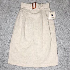 Vintage T R Bentley Straight Skirt with Belt Size 7/8 NWT